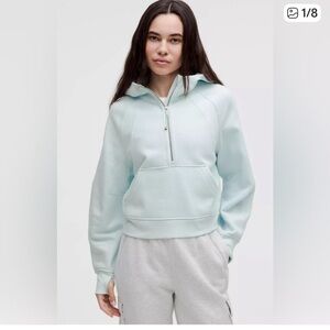 🩵 lululemon Scuba Oversized Light Aqua Blue Half-Zip Hoodie.